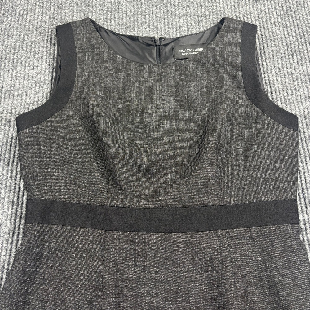 Black Label by Evan-Picone Sheath Dress Women 4 Grey Sleeveless Professional